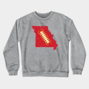 KC Missouri Retro Football - Yellow Crewneck Sweatshirt